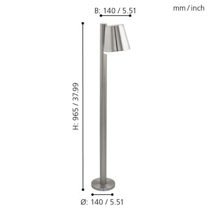 Eglo 97485 - Lámpara exterior LED regulable CALDIERO-C 1xE27/9W/230V, cromo mate, IP44