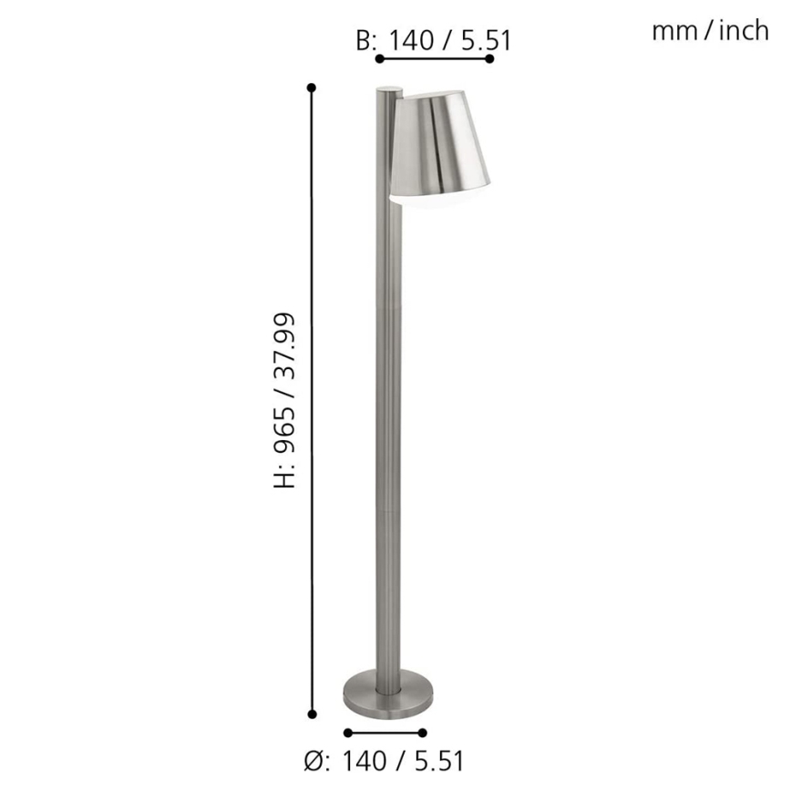 Eglo 97485 - Lámpara exterior LED regulable CALDIERO-C 1xE27/9W/230V, cromo mate, IP44