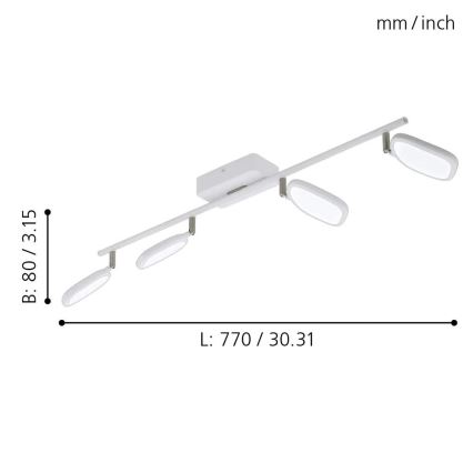 Eglo 97694 - Foco LED RGB PALOMBARE-C 4xLED/5W/230V
