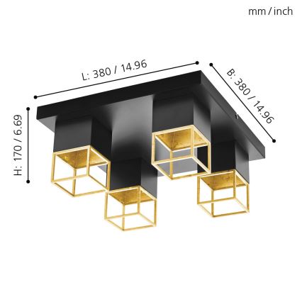 Eglo 97731 - Lámpara LED de techo de montaje en superficie MONTEBALDO 4xGU10/5W/230V