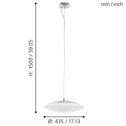 Eglo 97812 - Lámpara colgante regulable LED RGB FRATTINA-C LED/27W/230V