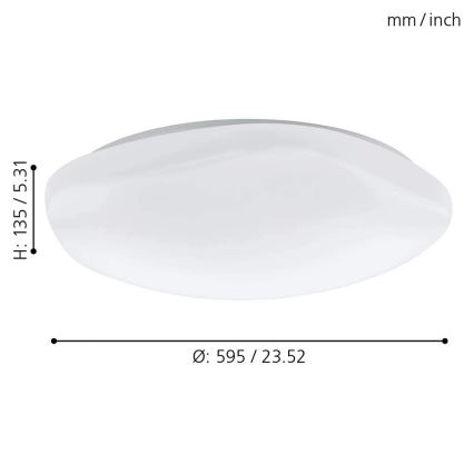 Eglo 97921 - Luminaria de techo LED RGB regulable TOTARI-C LED/34W/230V + mando a distancia
