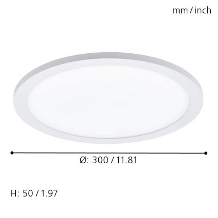 Eglo - Luminaria de techo LED RGBW regulable SARSINA-C LED/16W/230V + mando a distancia