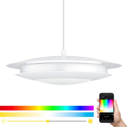 Eglo - Lámpara colgante LED RGB regulable con cable MONEVA-C LED/18W/230V