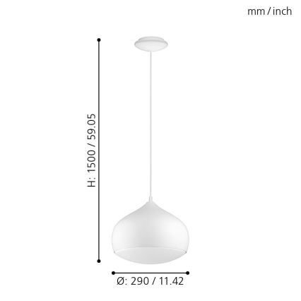 Eglo 98047 - Lámpara colgante regulable LED RGBW COMBA-C con suspensión por cable LED/18W/230V
