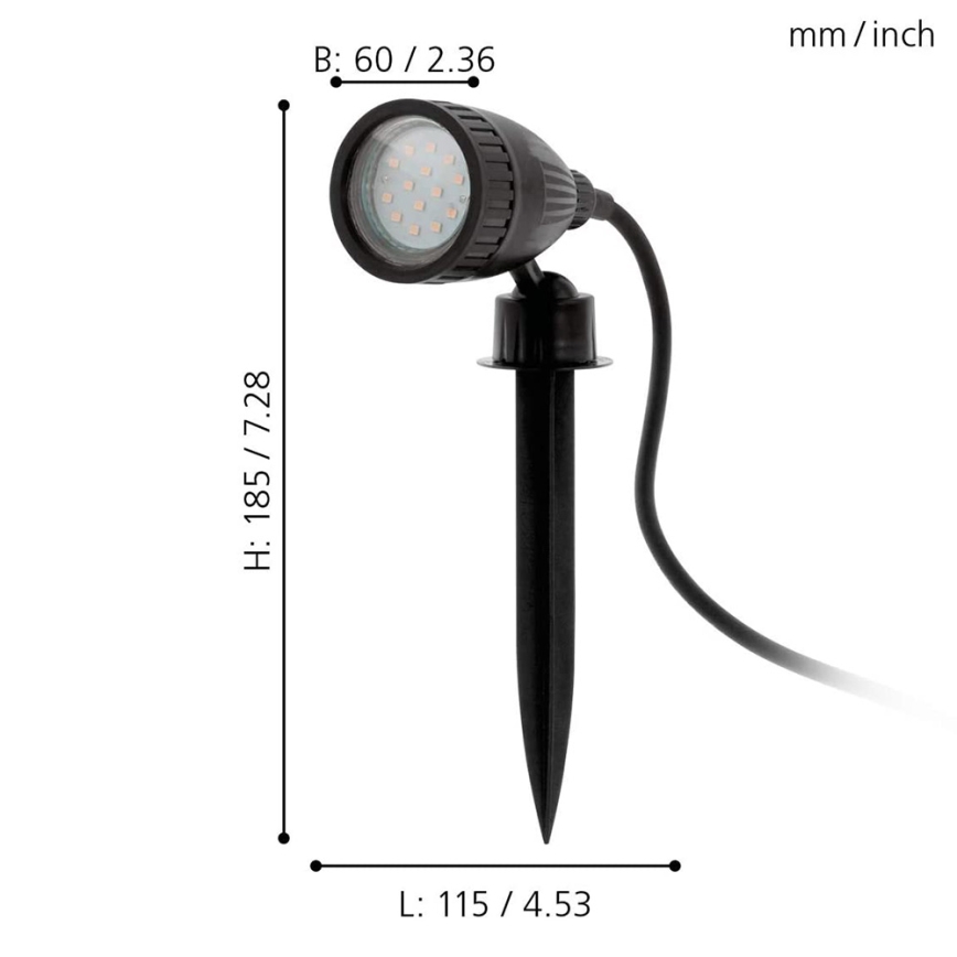 Eglo 98052 - Lámpara exterior LED RGB NEMA-C 1xGU10/5W/230V IP44