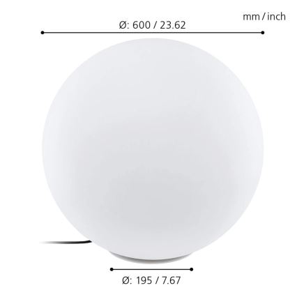 Eglo 98108 - LED RGBW Lámpara exterior MONTEROLO-C LED/9W/230V IP65 pr.600
