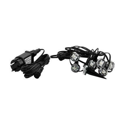 Eglo - Cadena de luces LED decorativa para exterior, 9 LEDs, 10 m, IP65, blanco cálido