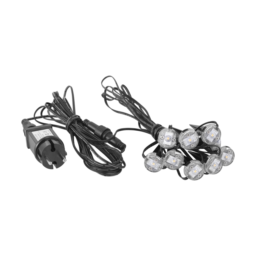 Eglo - Cadena de luces LED decorativa para exterior, 9 LEDs, 10 m, IP65, blanco cálido