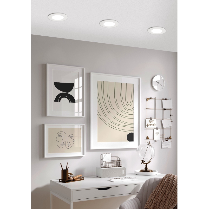 Eglo - Luminaria empotrable LED regulable, 5W, 230V, con mando a distancia, Ø 12 cm