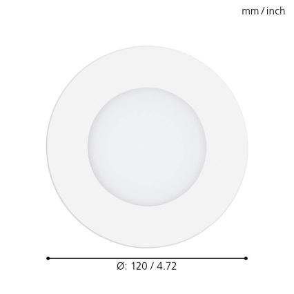 Eglo - Luminaria empotrable LED regulable, 5W, 230V, con mando a distancia, Ø 12 cm