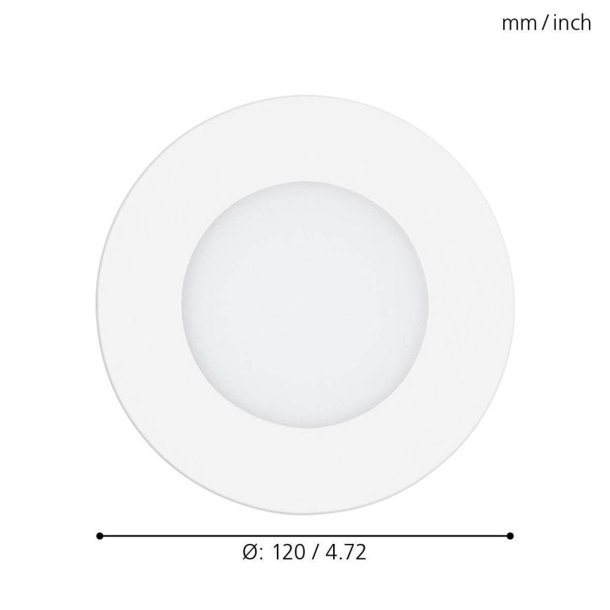 Eglo - Luminaria empotrable LED regulable, 5W, 230V, con mando a distancia, Ø 12 cm