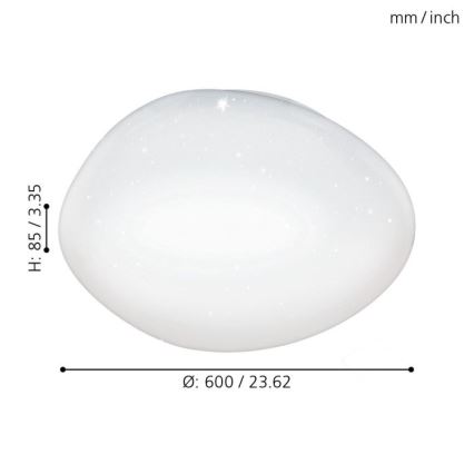 Eglo 98228 - Lámpara de techo LED regulable SILERAS-A LED/36W/230V Ø 60 cm + mando a distancia