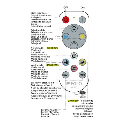 Eglo - Lámpara de baño LED regulable LED/12W/230V IP44 + mando a distancia