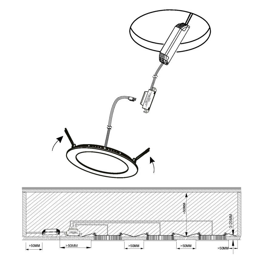 Eglo - Juego de 3 focos empotrables LED para baño FUEVA LED/2,8W/230V IP44 cromo brillante, diámetro 8,5 cm