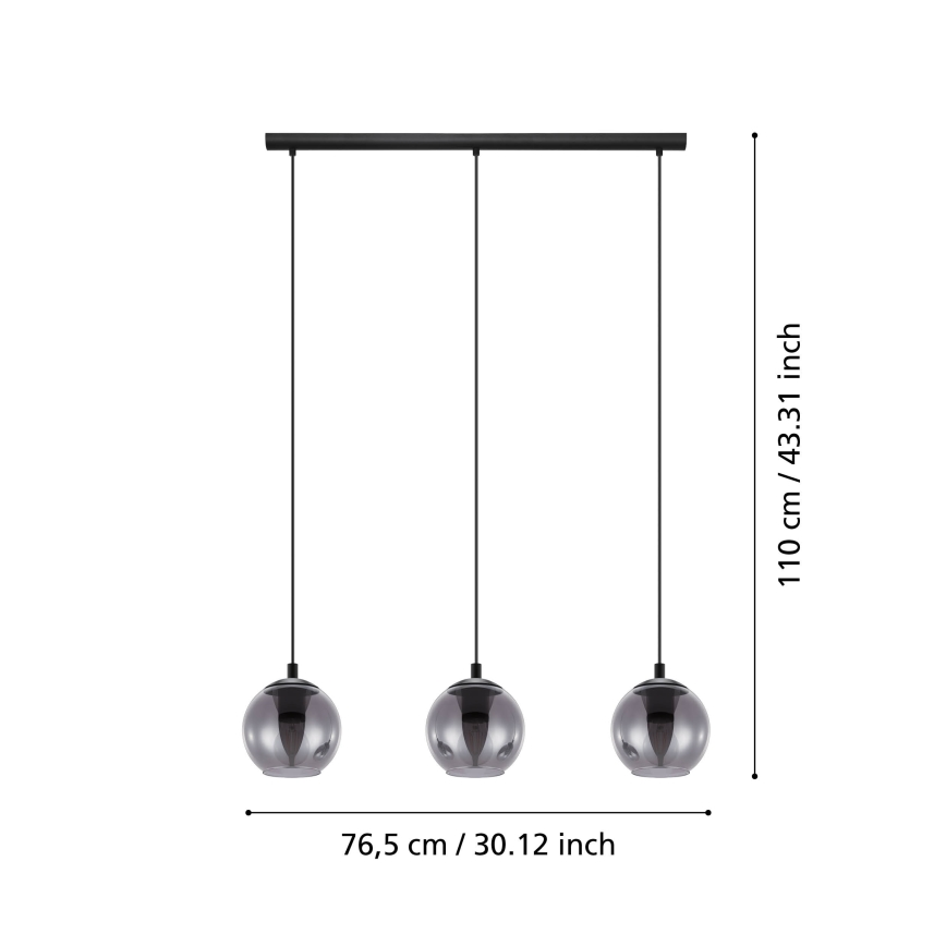 Eglo - Lámpara colgante con cable 3xE27/40W/230V