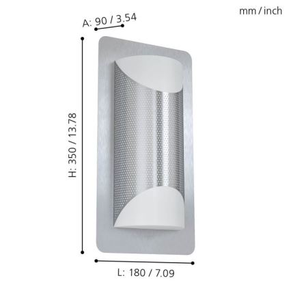 Eglo 98716 - Aplique de pared para exteriores CISTIERNA 1 2xE27/10W/230V IP44
