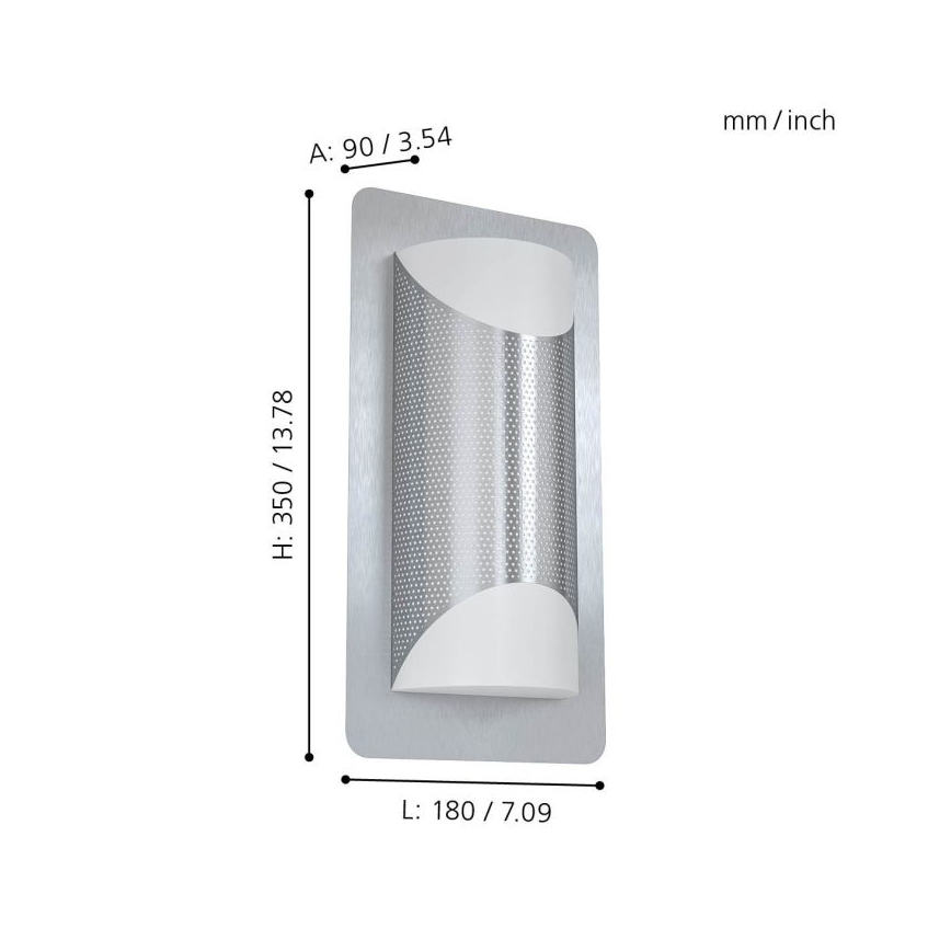Eglo 98716 - Aplique de pared para exteriores CISTIERNA 1 2xE27/10W/230V IP44