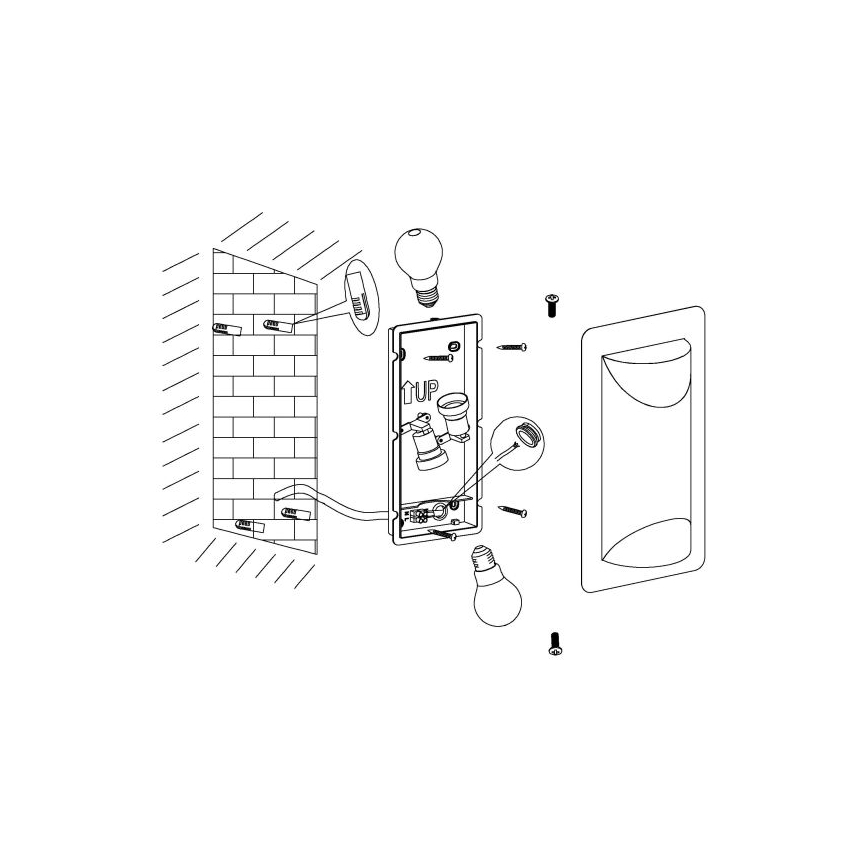 Eglo 98716 - Aplique de pared para exteriores CISTIERNA 1 2xE27/10W/230V IP44