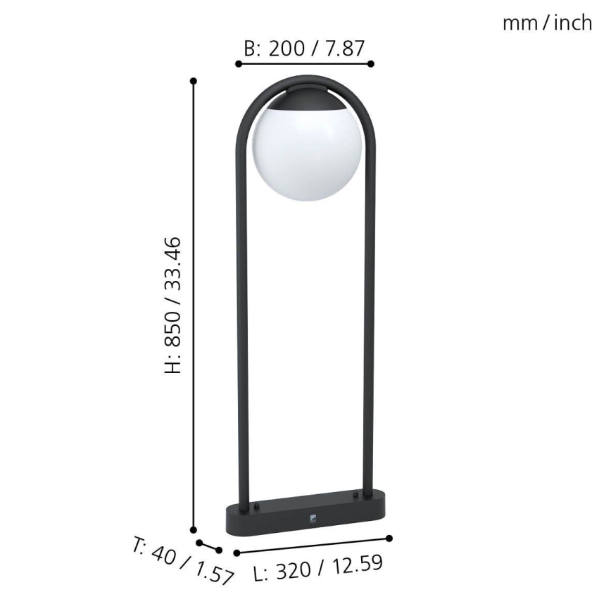 Eglo 98733 - Lámpara de exterior VECCHIA 1xE27/28W/230V IP44