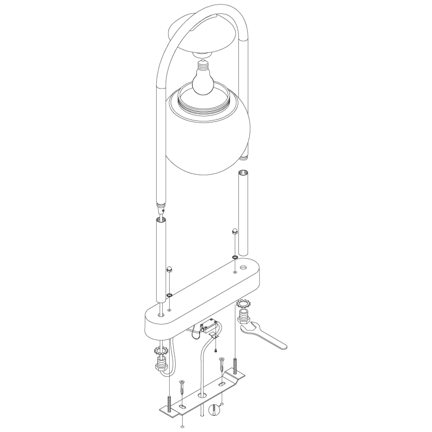 Eglo 98733 - Lámpara de exterior VECCHIA 1xE27/28W/230V IP44