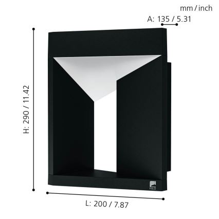 Eglo 98748 - Aplique de pared LED para exterior NEMBRO LED/10W/230V IP54