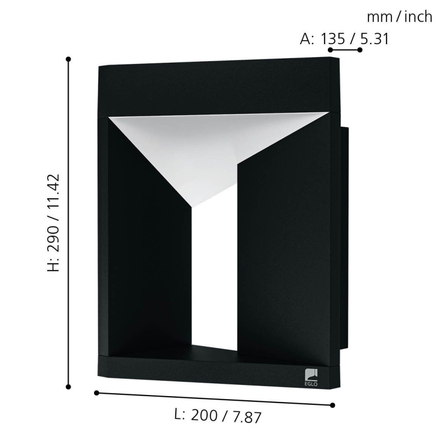Eglo 98748 - Aplique de pared LED para exterior NEMBRO LED/10W/230V IP54