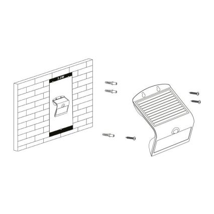 Eglo - LED Luminaria solar con sensor LED/3,2W/3,7V 2000 mAh IP54