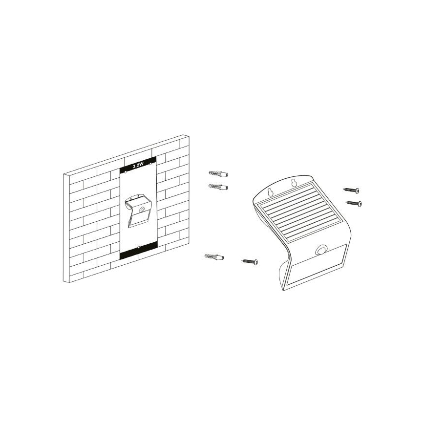 Eglo - LED Luminaria solar con sensor LED/3,2W/3,7V 2000 mAh IP54