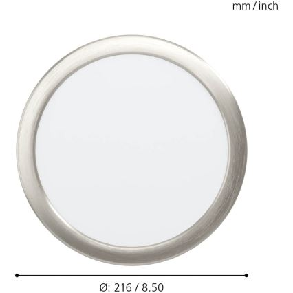 Eglo - Luminaria empotrable LED regulable para baño, 16,5 W, 230 V, IP44, ZigBee, diámetro 21,6 cm