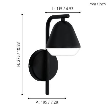 Eglo 99034 - Aplique de pared LED PALBIETA 1xGU10/3W/230V