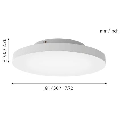 Eglo - LED RGB Plafón regulable TURCONA-C LED/20W/230V + CR
