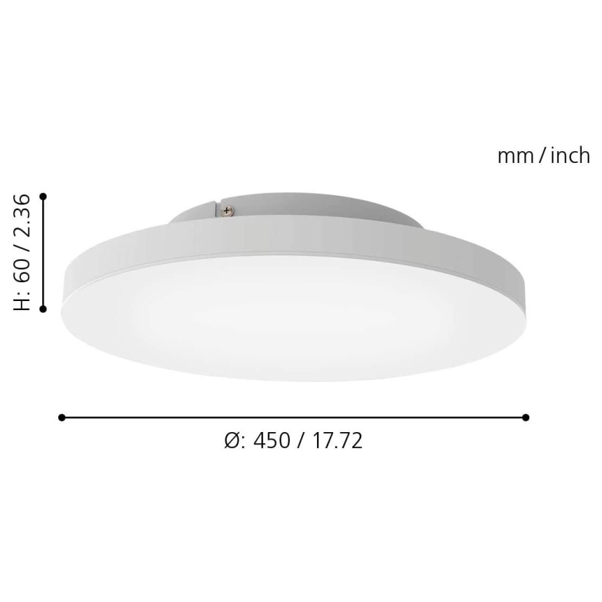 Eglo - LED RGB Plafón regulable TURCONA-C LED/20W/230V + CR