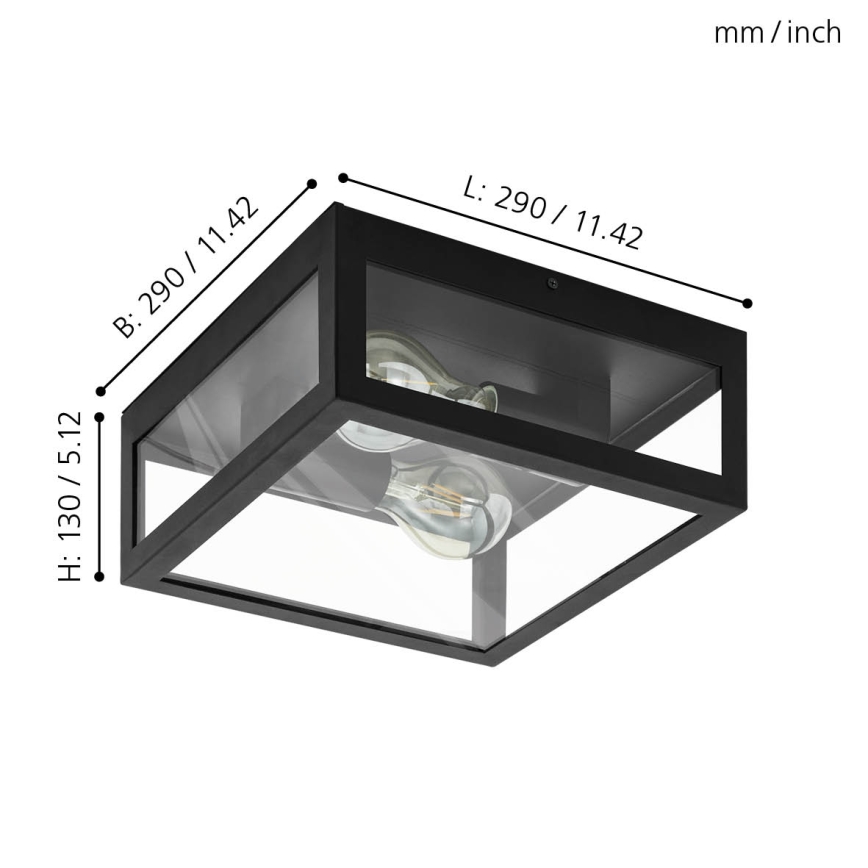 Eglo - Lámpara de techo para baño 2xE27/40W/230V IP44