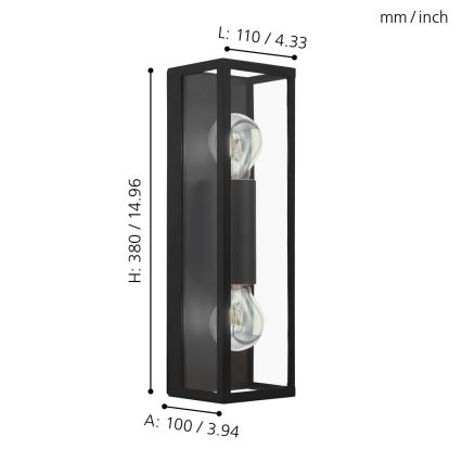 Eglo - Aplique de baño 2xE27/60W/230V IP44