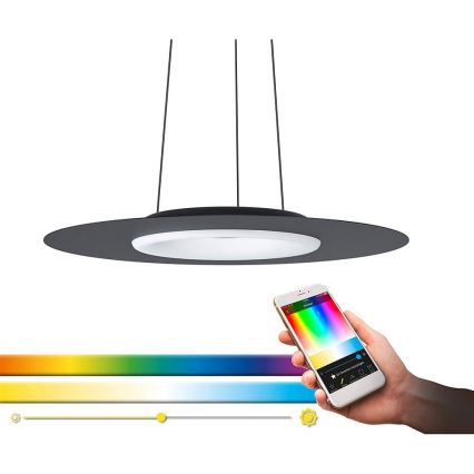 Eglo - Lámpara colgante LED RGB regulable con cable COMPO ROSSO-C LED/16W/230V