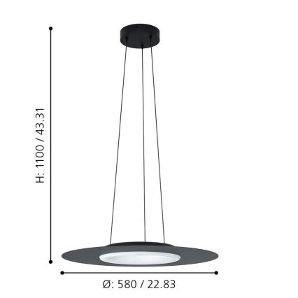 Eglo - Lámpara colgante LED RGB regulable con cable COMPO ROSSO-C LED/16W/230V