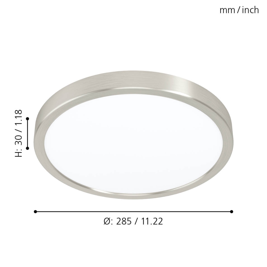 Eglo - Plafón LED de techo 20W/230V, Ø 28,5 cm
