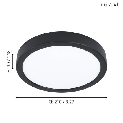 Eglo - Luminaria de techo LED/16,5 W/230 V Ø 21 cm