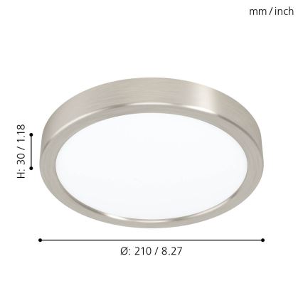Eglo - Plafón LED de techo, 16,5 W/230 V, diámetro 21 cm