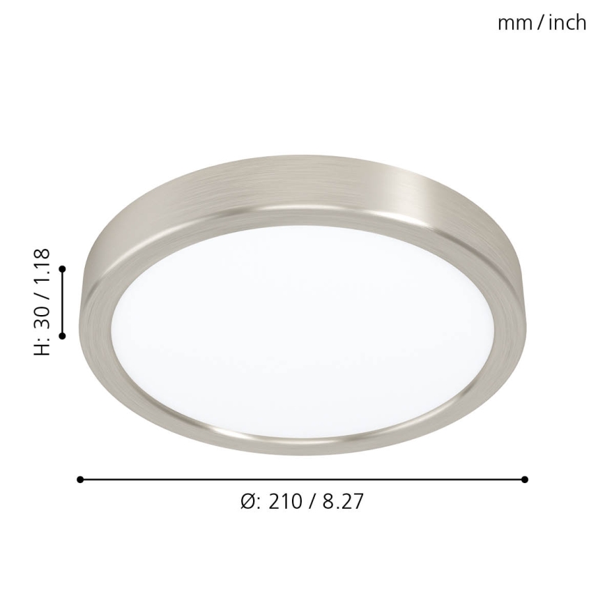 Eglo - Plafón LED de techo, 16,5 W/230 V, diámetro 21 cm