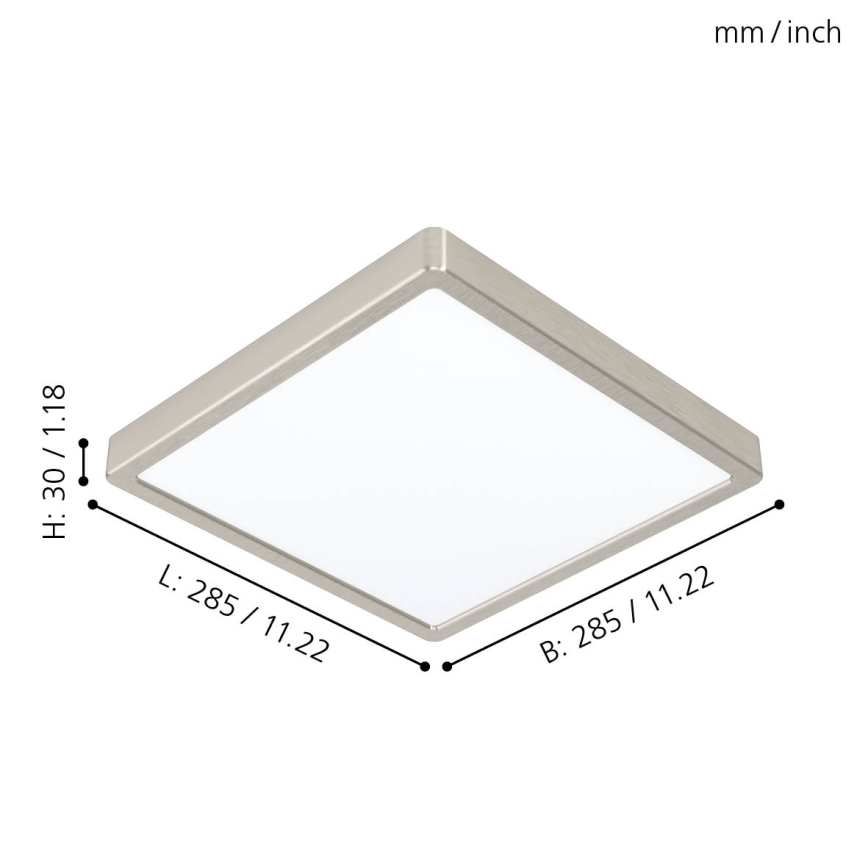 Eglo - Plafón LED 20W/230V 28,5x28,5 cm