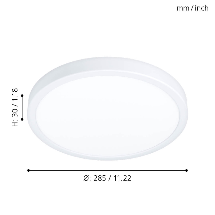 Eglo - Lámpara de techo LED para baño LED/20W/230V IP44 diámetro 28,5 cm