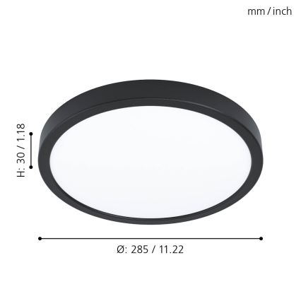 Eglo - Plafón LED para baño LED/20W/230V IP44 Ø 28,5 cm