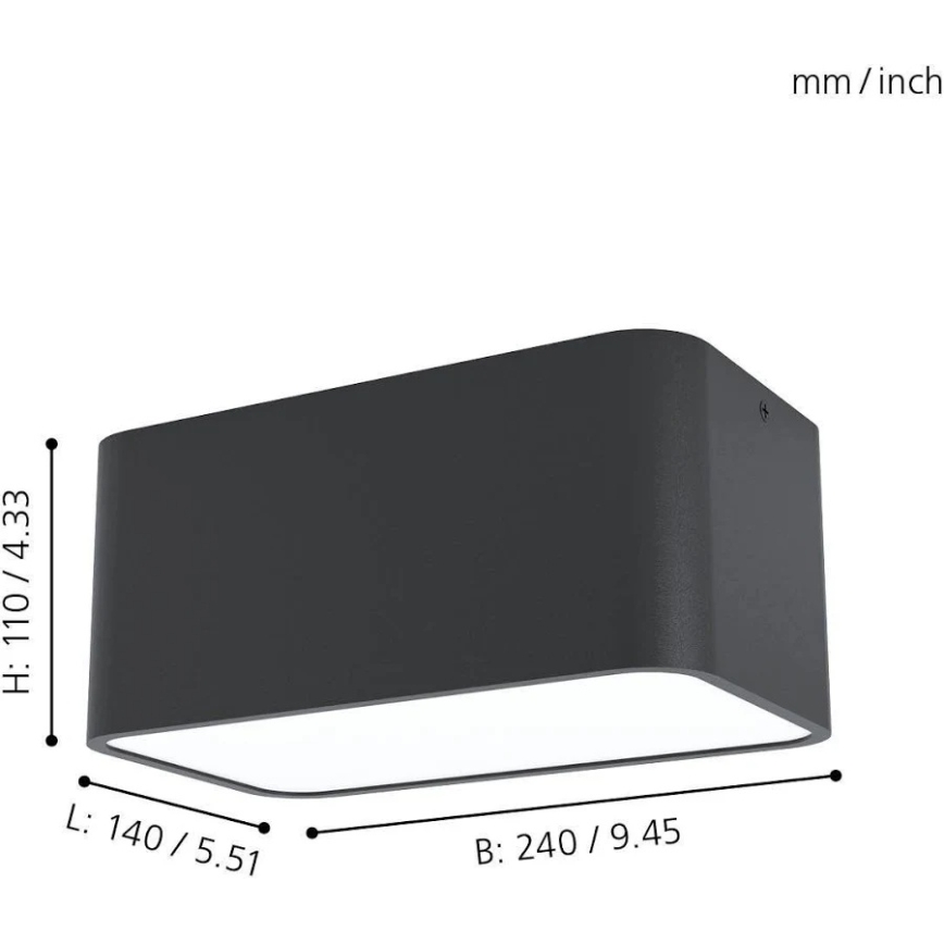 Eglo 99284 - Lámpara de techo GRIMASOLA 2xE27/28W/230V