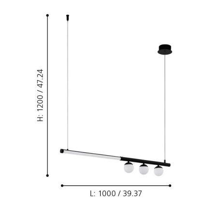 Eglo 99376 - Lámpara colgante LED suspendida por cable PHIANEROS LED/22W/230V