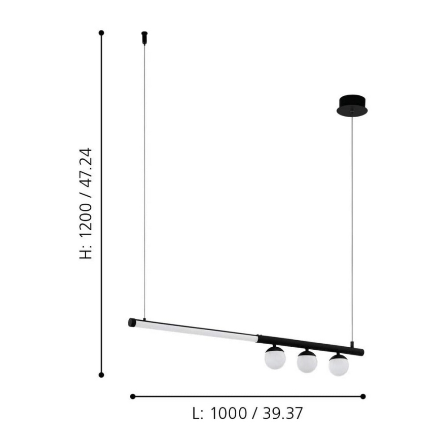 Eglo 99376 - Lámpara colgante LED suspendida por cable PHIANEROS LED/22W/230V