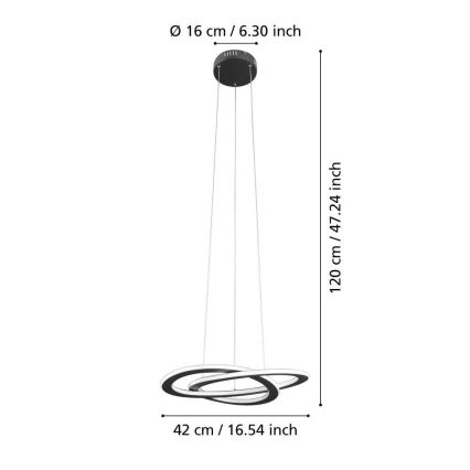 Eglo 99396 - Lámpara colgante LED suspendida por cable ROLIMARE LED/35W/230V