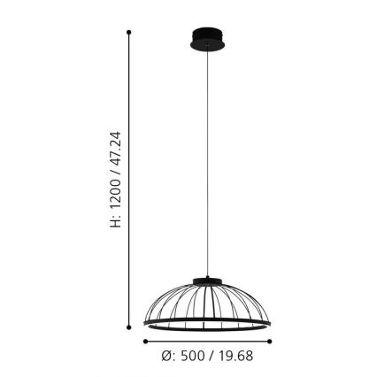 Eglo - Lámpara LED colgante LED/27W/230V