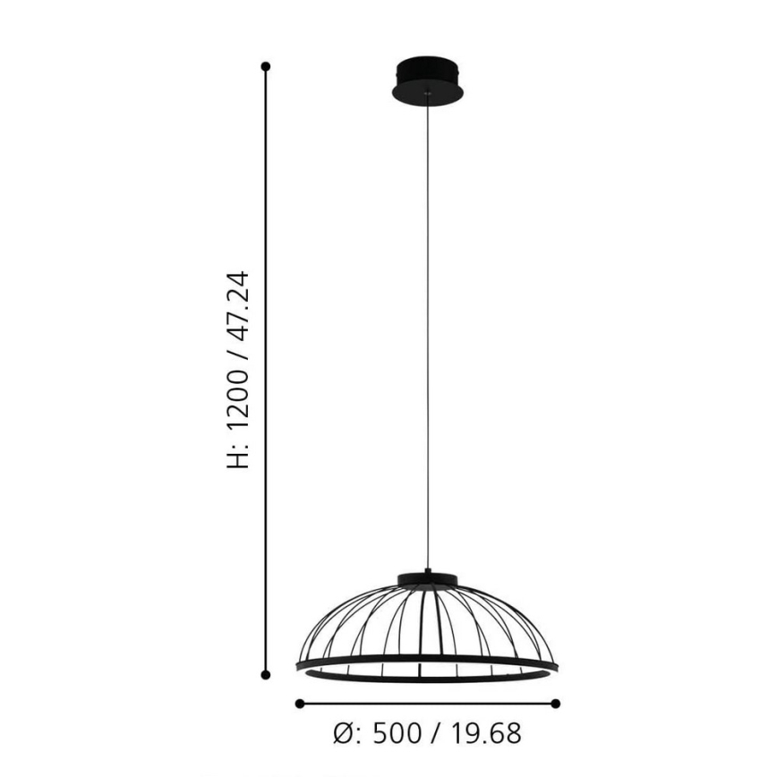 Eglo - Lámpara LED colgante LED/27W/230V